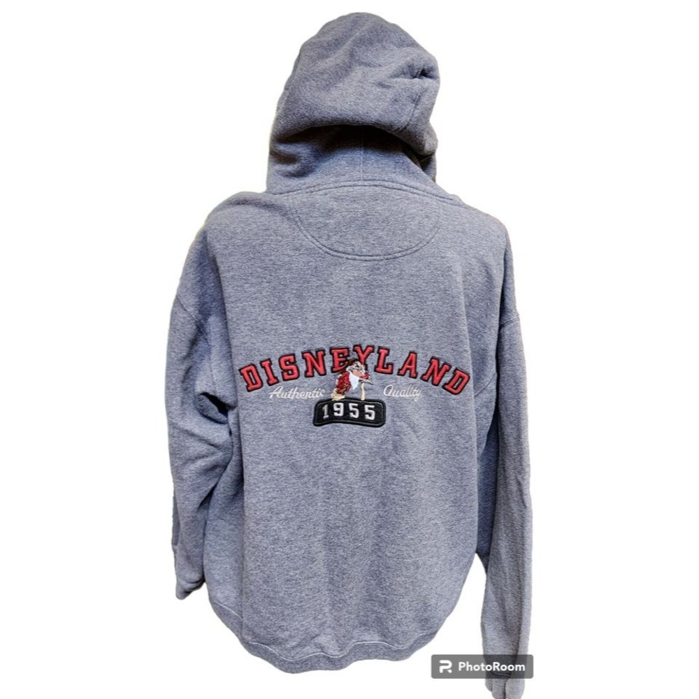 Disneyland Gray Full Zip Hoodie Embroidered 1955 Size Medium